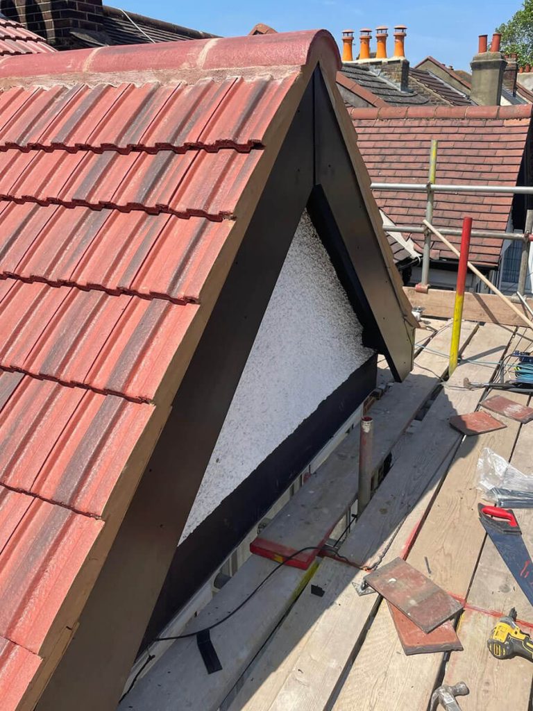 Builders working on a home extension in London